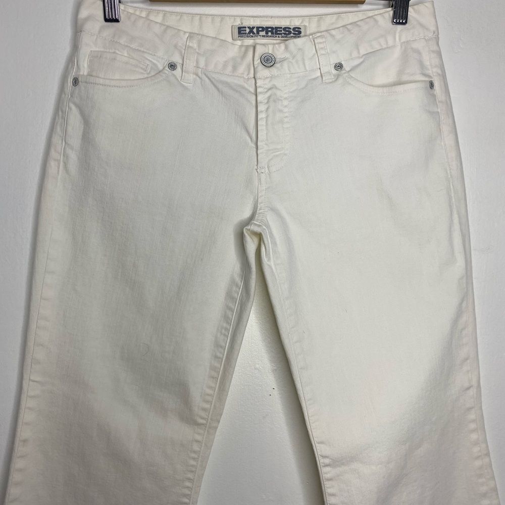 Express Flare leg Low Rise Jean Size 8 Y2K Western Chic Tall - Picture 3 of 7